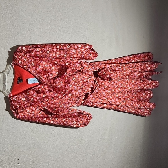 Ann Taylor Dress Womens Size 6p Floral Ruffle Belted Wrap Petite D size 6 NEW - Picture 1 of 8